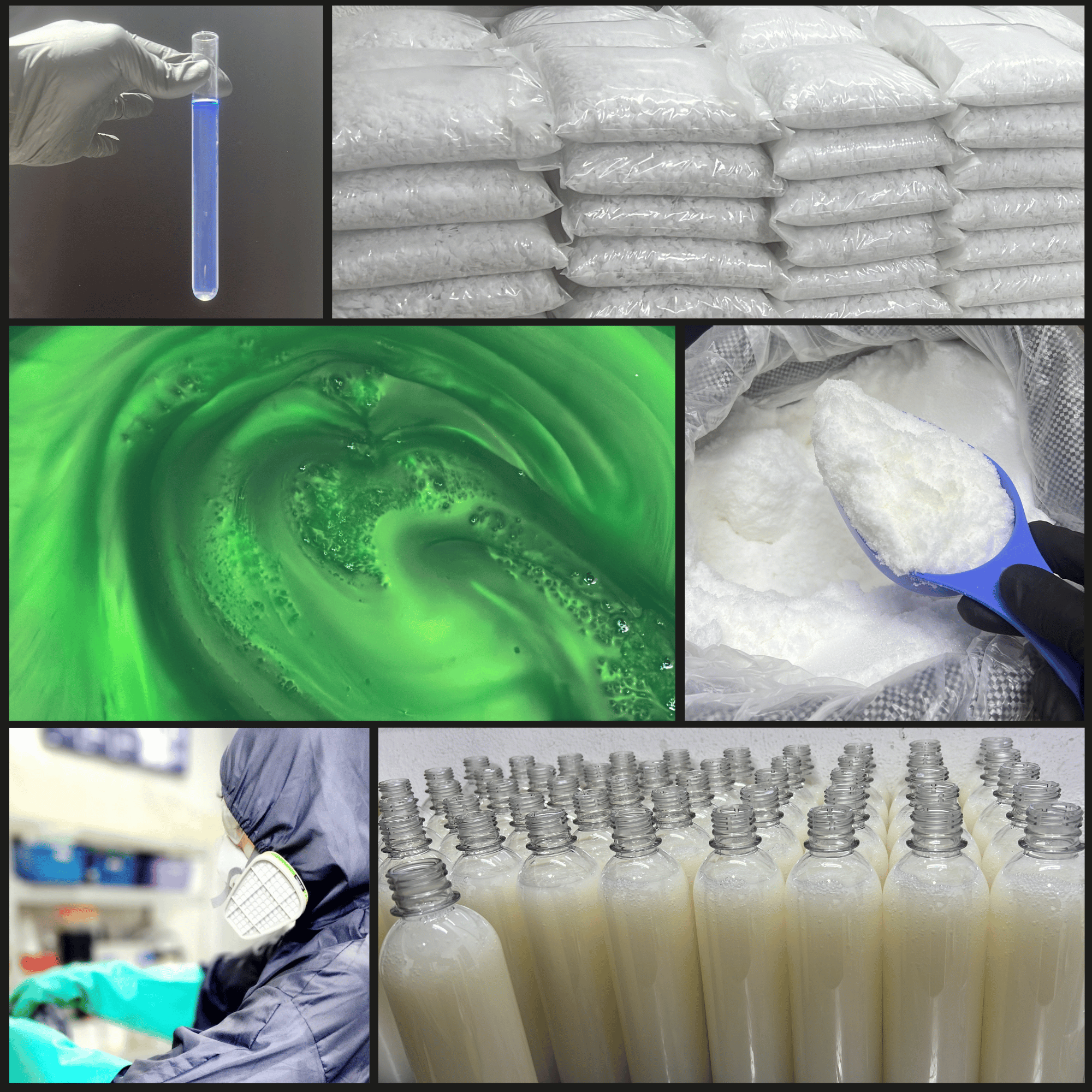 Collage CS Químicos — proceso de producción